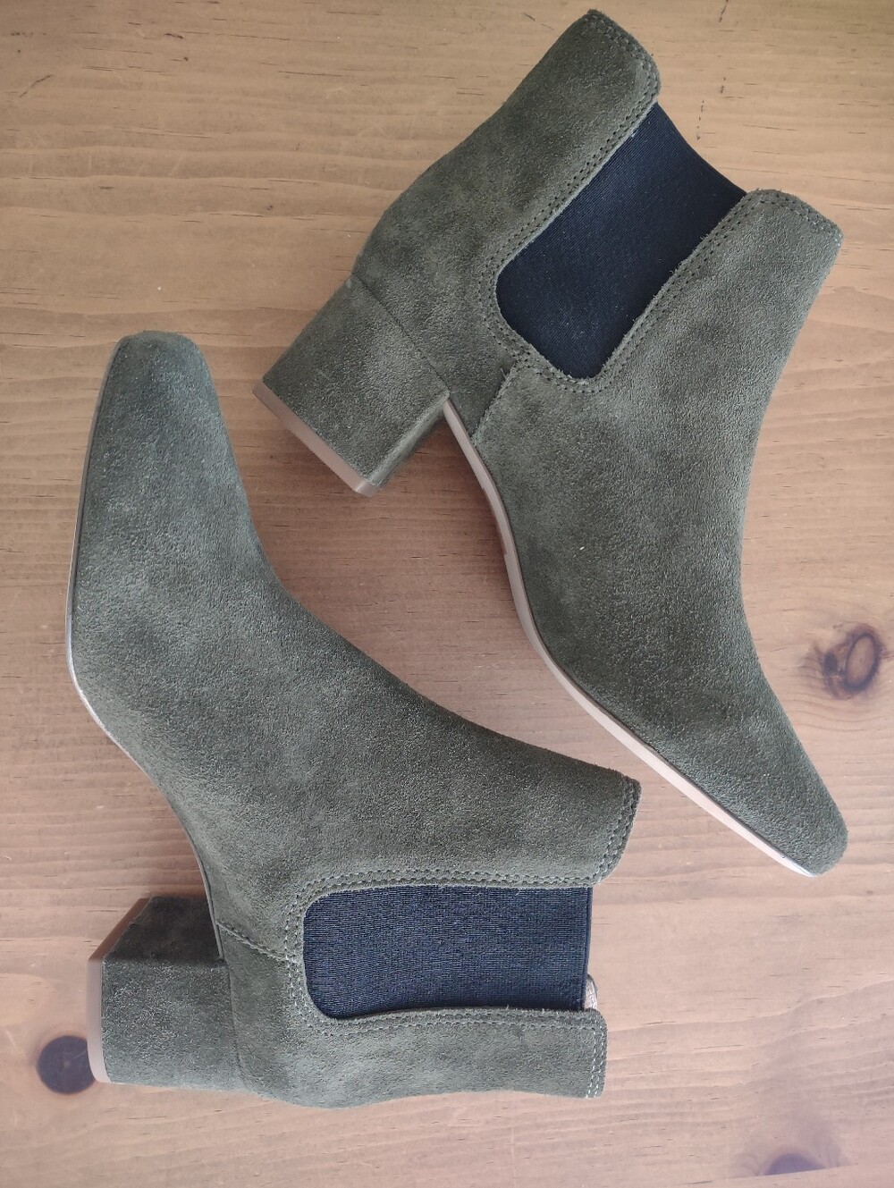 Madewell Ankle Boots Olive/Moss Green Suede Size 9 EXCELLENT!